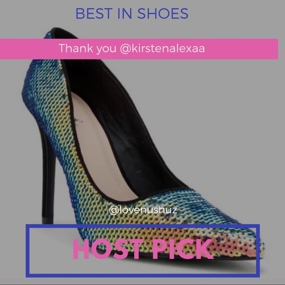 QUPID Mermaid Sequins Single Sole Size 6 Pump Heel - Picture 2 of 5